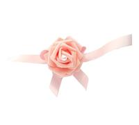 Wrist Corsage Bridesmaid Bracelet Flowers Boutonniere Wedding Accessories Foam Roses Girlfriends Marriage Party Prom Decoration for Bridesmaids, Bridal Showers(Light Pink Bracelet)