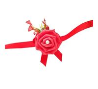 Wrist Corsage Bridesmaid Bracelet Flowers Boutonniere Wedding Accessories Foam Roses Girlfriends Marriage Party Prom Decoration for Bridesmaids, Bridal Showers(Red Bracelet)