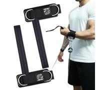 Wrist Cuffs Weight Lifting Straps with Sliding Dual D-Rings - Adjustable Wrist Support for Cable Machine & Arm Training (Black, M)