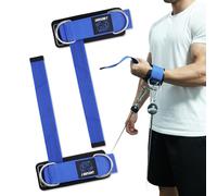 Wrist Cuffs Weight Lifting Straps with Sliding Dual D-Rings - Adjustable Wrist Support for Cable Machine & Arm Training (Blue, M)