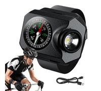 Wrist Flashlight - Multifunction TrailTorch CompassReady WristLamp Rechargeable NightBeam AdaptiveDimming OutdoorStrideLuminance WaterproofRideShiner TrekRouteIllume CampTrackGlow RunnerPathRadiant Bi