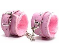 Wrist Handcuffs punk goth leather handcuffs detachable with soft plush lining and adjustable Halloween dress up party by iZEN