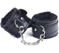 Wrist Handcuffs punk goth leather handcuffs detachable with soft plush lining and adjustable handcuffs Halloween by iZEN