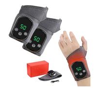 Wrist Heating Pad with 5 Heating Levels and 3 Vibration Mode Wireless Wrist Heating Pad, for Work, Travel and Exercise, Fits Left and Right Hands(2PCS)