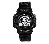 Wrist LED Watch Boy's Alarm Mens Quartz Date Sports Digital Sport Watch Wrist Watch Without A Phone (Black, One Size)
