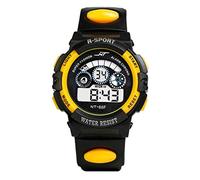 Wrist LED Watch Boy's Alarm Mens Quartz Date Sports Digital Sport Watch Wrist Watch Without A Phone (Yellow, One Size)