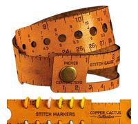 Wrist Measuring Tape - 18Inch Leather Ruler Bracelet for Accurate On-the-Go Measurement, Metric and Inch Markings with Flexible Design, Perfect Tool for Knitting, Sewing, Crafting, Gym, Nurse