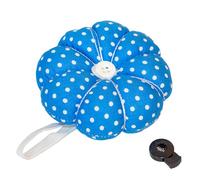 Wrist Pin Cushion Wearable Pumpkin Shape Sewing Pin Cushion for Needlework Sewing (Blue)