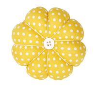 Wrist Pin Cushion Wearable Pumpkin Shape Sewing Pin Cushion for Needlework Sewing (Yellow)