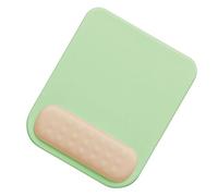 Wrist Protector Mouse Pad, Wrist Mouse Pad Ergonomic Silicone Polyurethane Fiber Square Shaped for School for Home (Green and Light Khaki)