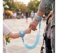 Wrist Reins - Anti Lost Wrist Link Belt 1.5M Breathable Soft | 360 Degree Rotating Walking Tether | Reflective Safety Harness for Kids Little Child | Outdoor Museum Commuting Vacation