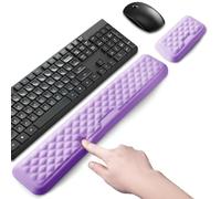 Wrist Rest for Keyboard and Mouse, Memory Foam Pad for Laptop, Ergonomic Cushion for Typing and Pain Relief, Gaming at Home, Office, Purple
