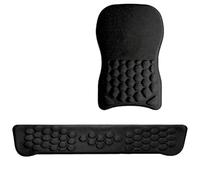 Wrist Rest for Keyboard and Mouse Pad Set, Ergonomic Keyboard Wrist Rest with Massage Bumps, Carpal Tunnel Comfort, Includes Cup Coaster, Non-Slip Base