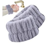 Wrist Spa Two - 2 PC Fleece Wrist Face - Sleeves Band Absorbed, Fluffy Towels to Protect the Face, Elastic Hair Bands, Bracelets for Face Wash and Movement