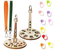 Wrist Strap Yarn Holder Set 12PCS Wrist Yarn Holders with Leather Wristband and Marking Needles to Prevent Yarn Tangling and Displacement，Suitable for Sweaters, Woolen Hats, Handicrafts