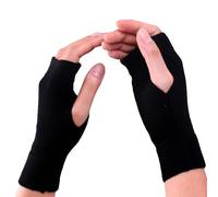 Wrist Warmers,Cashmere Fingerless Gloves Mittens Women Thermal Hand Winter Wool Mitten Heated Mitts Soft Glove Knit Cold Cover,for Ladies Womens Typing Warmer Indoor Girls Mens Christmas (Black)