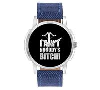 Wrist Watch for Men - I Aint Nobody's - Analog Men's and Boy's Unique Quartz Leather Band Round Designer dial Watch, Blue, strap