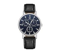 Wrist Watch Men Analog Casual Newv Strap Quartz Women's Watch Leather Men's Watch Talking Watches for Women (Black, One Size)
