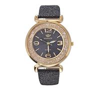Wrist Watch Women Fashion Quartz Stainless Analog Women's Watch Wristwatch with Second Hand (Black, One Size)