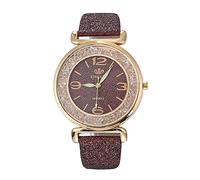 Wrist Watch Women Fashion Quartz Stainless Analog Women's Watch Wristwatch with Second Hand (Coffee, One Size)