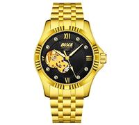 Wrist Watches,Classic Automatic Hollow Mechanical Waterproof Ipg Plating Fashion Casual Business Watch All Gold Black Face