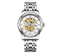 Wrist Watches,Fashion Business Waterproof Hollow Out Automatic Mechanical Watch Natural White Noodles