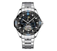 Wrist Watches,Fully Automatic Men's 6-Pin Mechanical Watch Fashion Large Dial Watch, Black Face Blue Enamel