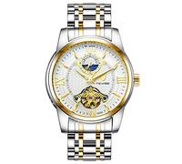 Wrist Watches,Men's Automatic Mechanical Watch Through The Bottom of The Waterproof Watch, Between The Golden White
