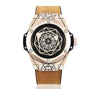 Wrist Watches,Silica Gel Fashionable Personality Waterproof Quartz Watch for Men Rose Golden Shell Brown Skin