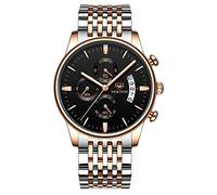 Wrist Watches,Steel Belt Business Waterproof Watch Fashion Quartz Watch Large Dial Men's Watch, Black Belt Between The Black Belt