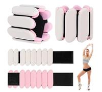 Wrist Weights - 1 Pair (1 lb Each) | Adjustable Wearable Wrist Ankle Weights, Silicone Wrist Bangles Leg and Arm Weights for Women | Yoga, Dance, Pilates, Swimming, Walking and Gym (White)