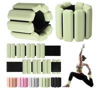 Wrist Weights, 2Pack Adjustable Wearable Wrist Ankle Weights for Women/Men, Silicone Wrist Bangles for Walking, Yoga, Pilates, and Gym, Arm & Leg Workout, 2lb (Green)