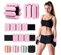 Wrist Weights, 2Pack Wearable Wrist Ankle Weights for Women & Men, Adjustable Arm and Leg Weights, Silicone Weighted Bangles for Walking Yoga Pilates Running Dance Gym 2lb (Pink)