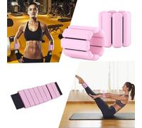 Wrist Weights for Women & Men,Chenicty Set of 2(1Lbs Each) Adjustable Ankle Weight Bracelet for Home Gym Workout Yoga,Walking, Running, Dance, Barre,Travel-Pink