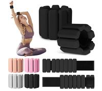 Wrist Weights Set of 2(1Lbs Each), Wearable Wrist Ankle Weights for Women & Men, Adjustable Arm & Leg Weights for Walking, Yoga, Swimming, Gym (Black)