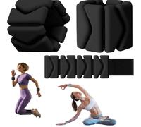 Wrist Weights Set of 2, Wearable Ankle & Wrist Weights, Adjustable Silicone Weight Bracelets (1Lbs Each) Fits for Women & Men, Suitable for Yoga, Pilates, Dance, Running, Pool Exercises (Black)
