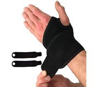 Wrist Wraps for Wrist Support | Wrist Compression Straps with Thumb Hole for Wrist Tendonitis, Arthritis & Carpal Tunnel | Alternative to a Wrist Brace or Wrist Splint | Fits Left or Right Hand (2x)