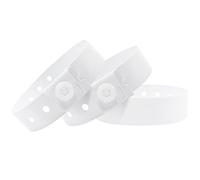 Wristall Plastic Party White Wristbands-100 Pack Colored Vinyl Wristbands for Events-Waterproof Lightweight Security Wrist Bands for Bar Club Festival Music Meeting