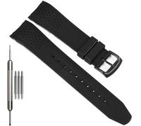WRISTARMOR 23mm Silicone Watchband Compatible with Citizen Men's Eco-Drive Weekender Sport Strap AW1158-05L AW1150-07E Curved End Replacement Bracelet (Black band Black buckle, Millimeters, 23)