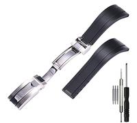 WRISTARMOR Rubber Strap Compatible with Rolex Yacht-Master Oysterflex Daytona Submariner Watch Strap, 21mm Silicone Replacement Strap