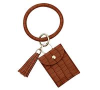 Wristban Ring Keychain Large Holder Key Bracelet Bangle Tassel with Wallet Card Accessory Good Rings (Multicolor4, One Size)