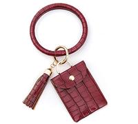 Wristban Ring Keychain Large Holder Key Bracelet Bangle Tassel with Wallet Card Accessory Good Rings (Multicolor5, One Size)