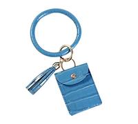 Wristban Ring Keychain Large Holder Key Bracelet Bangle Tassel with Wallet Card Accessory Good Rings (Multicolor3, One Size)