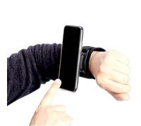 Wristband Cell Phone Holder - Black Color Detachable Cell Phone Holder Wristband For Workout Exercise | Easy To Use Sports Gear Mobile Armbands For Hiking Mountaineering Fishing Walking