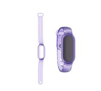 Wristband for Plaud NotePin Voice Recorder, Replacement Strap TPU Integrated Housing Case Bracelet Adjustable Wearable Band Comfort Lightweight Straps (Translucent purple)