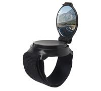 Wristband Rear Mirror - Rear View Reflector Strap, 360 Degree Adjustable View, Safe Riding Wearable Gear, Wide Angle Bicycle Lens, Cycling Accessories, Black Breathable Mesh Arm Band Hardware