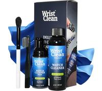 WRISTCLEAN Deluxe Watch Cleaning Kit | Watch Cleaner 50ML Foam & 4oz Refill | Includes 2 x 10" x 10" Large Watch & Jewelry Cleaner Cloth, Soft Watch & Jewelry Cleaning Brush, 1 Count (Pack of 1), no
