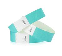 WristCo Aqua 3/4" Tyvek Wristbands - 1000 Pack Paper Wristbands for Events