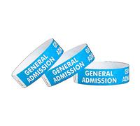 WristCo Blue General Admission 3/4" Tyvek Wristbands - 500 Pack Paper Wristbands for Events