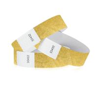 WristCo Gold 3/4" Tyvek Wristbands - 1000 Pack Paper Wristbands For Events